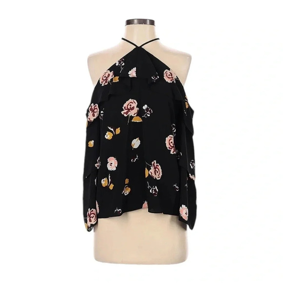 1. State Halter Neck Floral Tiered Top Black Size XS - Picture 4 of 11